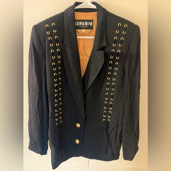 Criscione Jackets & Coats Vintage 8s Criscione New York Gold Black